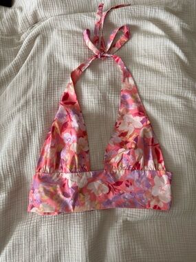 Beginning Boutique - Pink Floral Halter Top